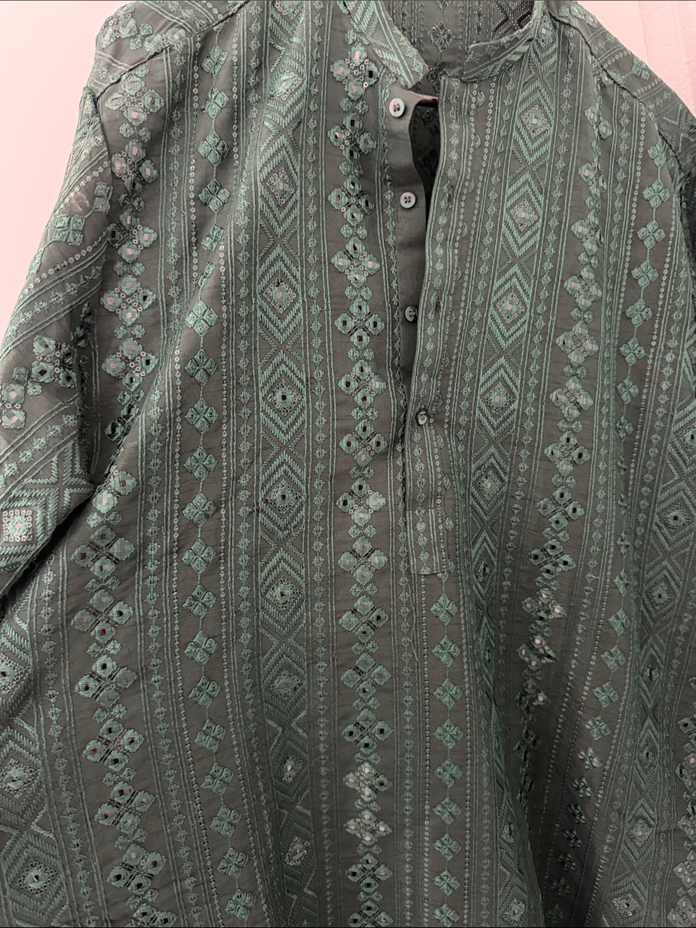 Embroidered Green Men’s Kurta